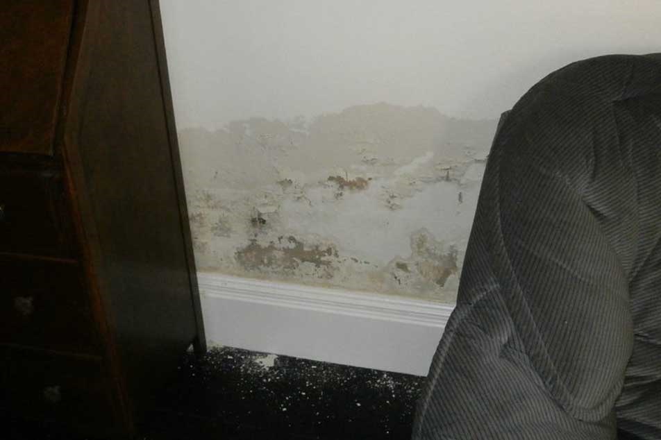 Rising damp on internal wall - Property Care Association